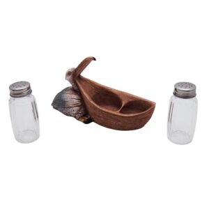 Pelican Salt and Pepper Set Holder, Nautical Décor, Shakers Included, 7 Inches