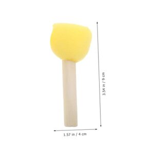 Drawing Sponge 28pcs Head Paint Brushes Painting Supplies for Round Sponge Foam Brush Set DIY Painting Tools Paint Cup Wooden Yellow Practical Brush Coloring Brush Round