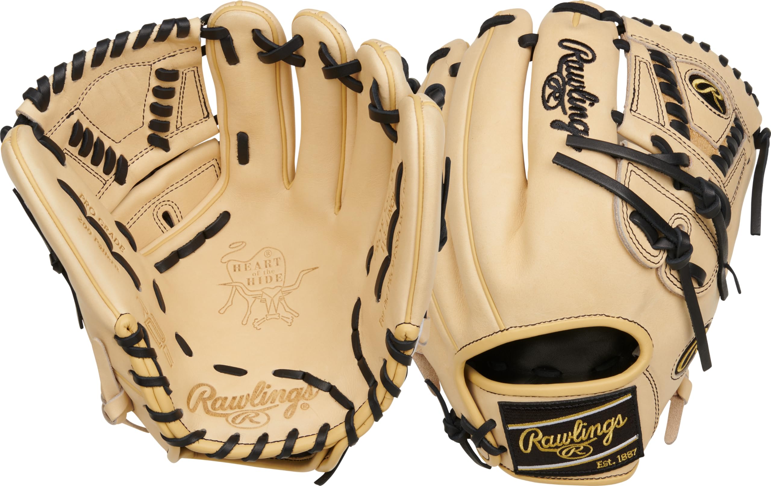 Rawlings | HEART OF THE HIDE R2G Baseball Glove | Right Hand Throw | 11.75" - 2-Piece Solid Web | Camel