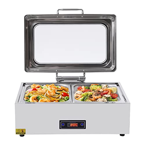 TOOL1SHOoo Buffet Server Food Warmer Electric Chafing Dish Food Warmer Pans Stainless Steel Electric Chafing Dish Buffet Food Warmer Chafing Dish Buffet Set