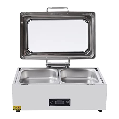 TOOL1SHOoo Buffet Server Food Warmer Electric Chafing Dish Food Warmer Pans Stainless Steel Electric Chafing Dish Buffet Food Warmer Chafing Dish Buffet Set