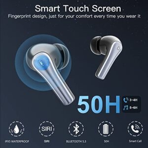 GEEKTOP Wireless Earbuds, 60H Playtime Bluetooth Headphones Built in Noise Cancellation Mic with Charging Case, Stereo Sound in-Ear Ear Buds for iPhone/Android and Pods