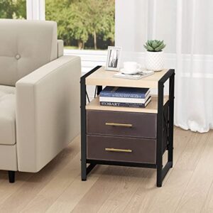 gajust two-drawer bedside table with adjustable legs and gold handle
