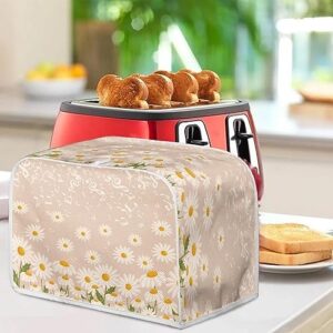 AFPANQZ Daisy Floral Toaster Covers for 2 Slice Toaster Kitchen Toaster Dust Covers Protection Bread Maker Oven Dustproof Covers Kitchen Accessories Small Appliance Covers