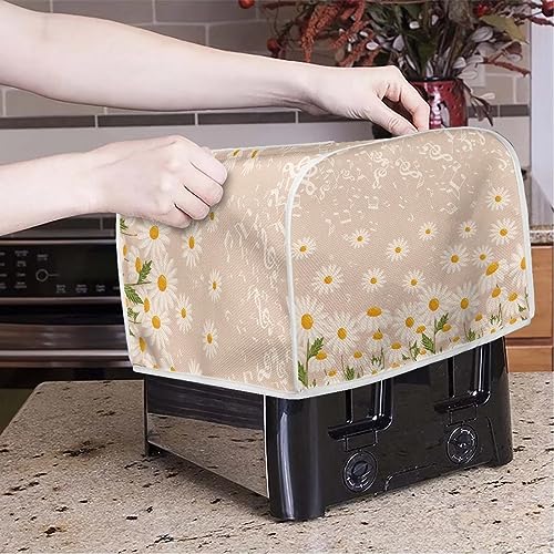 AFPANQZ Daisy Floral Toaster Covers for 2 Slice Toaster Kitchen Toaster Dust Covers Protection Bread Maker Oven Dustproof Covers Kitchen Accessories Small Appliance Covers