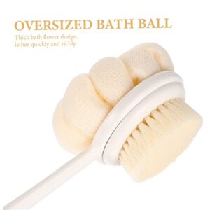 HEALLILY Long Handle Bath Brush Bath Scrubber for Body Sponges for Body Cleaning Sponges Shower Loofah on a Stick Dual- Sided Back Brush Exfoliating Bath Brushes Body Shower Brush Pp One