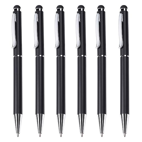 6 Pack Ballpoint Pens,Comfortable Writing Pens，Pretty Metal Stylus Pen Premium Retractable Metal Ballpoint Pen，for Home School Work Office Supplies (A)