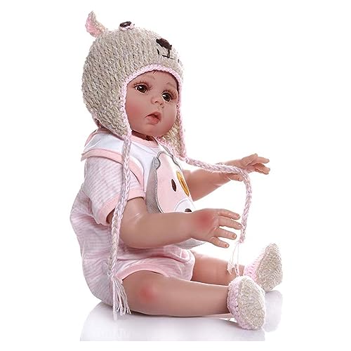 Silicone Baby Dolls Full Body, 18-Inch Reborn Baby Doll Full Body Silicone, Ultra Soft and Flexible Newborn Realistic Baby Doll, Best Birthday Gift for 3+ Girls,E