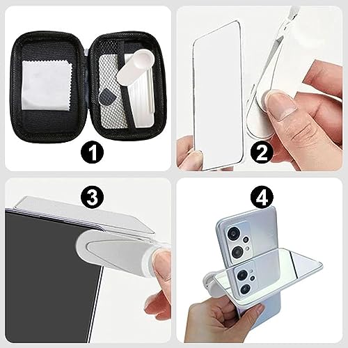 Smartphone Camera Mirror Reflection Clip Kit, Mobile Phone Reflection Camera Clip Selfie Reflector, Mirror Reflection for Phone Camera, Suitable for All Smartphones (1pc White)