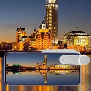 Smartphone Camera Mirror Reflection Clip Kit, Mobile Phone Reflection Camera Clip Selfie Reflector, Mirror Reflection for Phone Camera, Suitable for All Smartphones (1pc White)