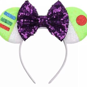 CL GIFT Buzz Light Year Minnie Ears,Pick your color, Toy Story Minnie Ears, Floral minnie ears, Purple Sparkle Mouse Ears (Buzz)