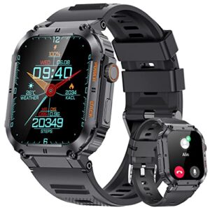 lige smart watches for men make calls with 1.96in ips big screen 400mah long-lasting battery ip68 waterproof fitness tracker heart rate blood oxygen android iphone tactical smartwatch for men