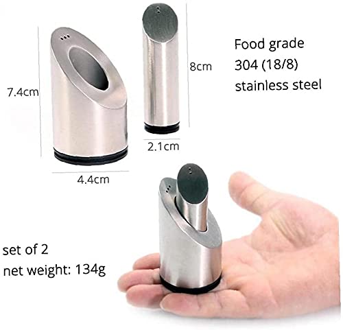 Two in One Salt and Pepper Shakers Set 304 Stainless Steel Spices Shaker with Holes Kitchen Tools