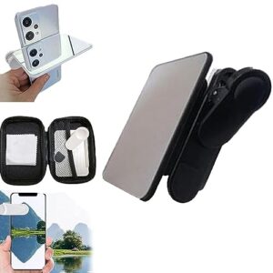 xrczym smartphone camera mirror reflection clip kit, mobile phone reflection camera clip selfie reflector, mobile phone shooting supplies accessories for all smartphones (color : black)