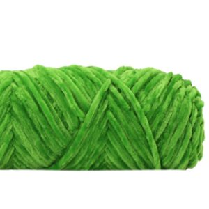 diy pleuche chenille yarn gold luster velvet knitting sewing material woven for scarf/sweater/doll 100g 180m (green)
