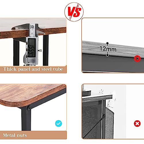 Computer Table, Computer Desk L Shaped with Extra Shelf, 47 Inch Corner Desk for Small Space with Adjustable Leg Pads, 30.5"H Office Table for Home Office Small Space, Modern Simple Style, Brown