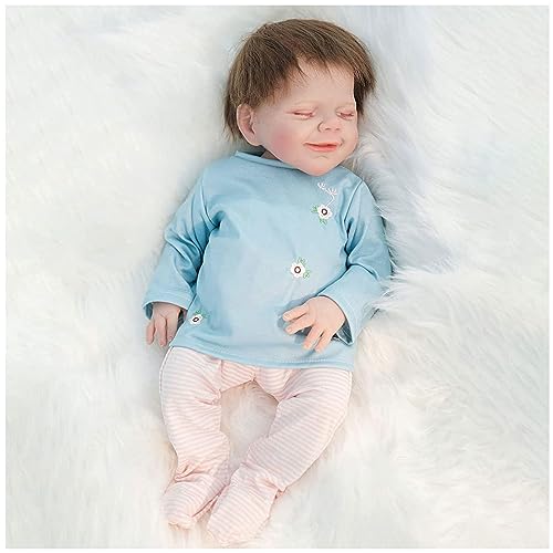 Silicone Baby Doll, 18-Inch Silicone Baby, Sweet Smile Realistic Reborns Baby Dolls, for Ages 3+ as A Gift or Playmate,D