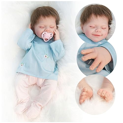 Silicone Baby Doll, 18-Inch Silicone Baby, Sweet Smile Realistic Reborns Baby Dolls, for Ages 3+ as A Gift or Playmate,D