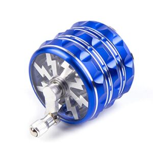 2.5 inch hand crank grinder, potable large grinder with clear top cover, best gift (blue)