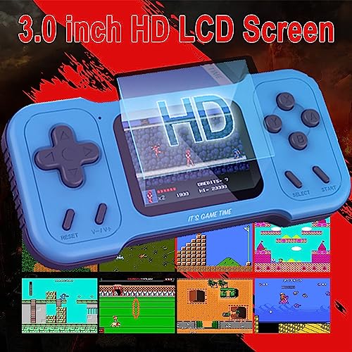 Handheld Game Console for Kids Adults, Retro Game Console Built-in 500 Games, 3.0" FT HD Color Screen, AV Output, Dual 3D Joysticks, Handheld Emulator Game Console Birthday for Kids