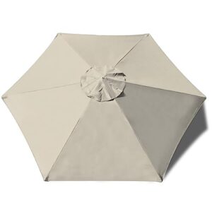 eliteshade usa sunumbrella 7.5ft replacement cover 6 ribs market patio umbrella canopy cover (canopy only) (beige)