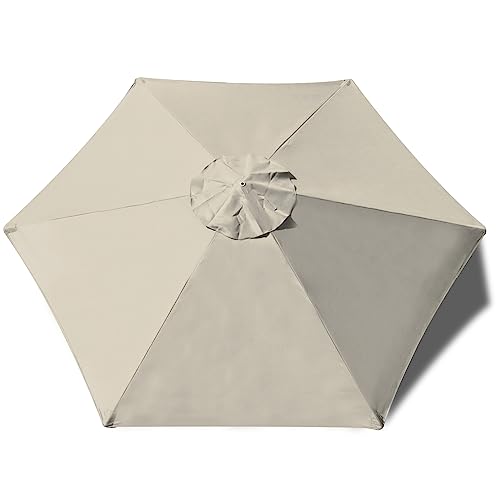 EliteShade USA Sunumbrella 7.5FT Replacement Cover 6 Ribs Market Patio Umbrella Canopy Cover (CANOPY ONLY) (Beige)