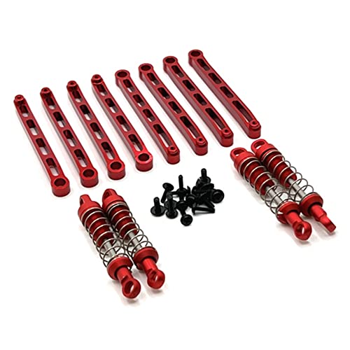 Sevenksix MN78 Metal Chassis Links Pull Rod Set for MN78 MN-78 MN 78 1/12 RC Car Upgrades Parts Accessories,Red