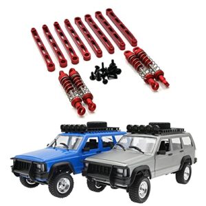 Sevenksix MN78 Metal Chassis Links Pull Rod Set for MN78 MN-78 MN 78 1/12 RC Car Upgrades Parts Accessories,Red