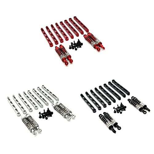 Sevenksix MN78 Metal Chassis Links Pull Rod Set for MN78 MN-78 MN 78 1/12 RC Car Upgrades Parts Accessories,Red