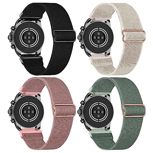 Lzwldan Stretchy Nylon Watch Bands for Fossil Women's Gen 5E 42mm/Gen 6 42mm,18mm 22mm Soft Elastic Wristband Loop Strap for Fossil Men's Gen 5 Carlyle/Garrett/Women's Julianna/Fossil Venture Gen 4 HR/Gen 3