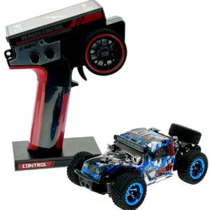 wltoys 2.4g 4wd 1/28 30km/h brushed rc monster truck off-road full proportional remote control car with led lights, rc transmitter and car battery - rtr rc toy vehicle (rc cars, rc truck) (helidirect)