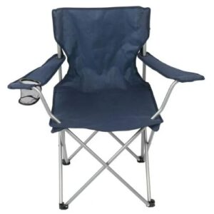 folding camp chair with cup holder adult use - blue