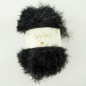black - fuzzy fancy yarn ball, 57-gram, 64 yards - closeout