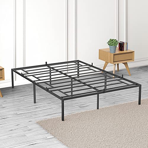 IDEALHOUSE 14 Inch Full Bed Frame with Storage, Metal Platform Full Bed Frame Steel Slat Support No Box Spring Needed Easy to Assemble