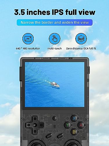 RG353V Emulator Handheld Game Console 10000+ Classic Games 64G Card, 3.5-Inches Display Dual OS Android 11, Linux System Support 5G WiFi 4.2 Bluetooth, RK3566 Chip(RG353V- Dual OS - Black)