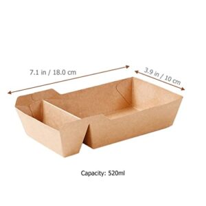 CALLARON Paper Food Container 50Pcs Kraft Paper Boxes Paper Candy Containers Paper Food Container for Cookies, Mini Pies, Cupcakes (Kraft Paper) Food Serving Boats