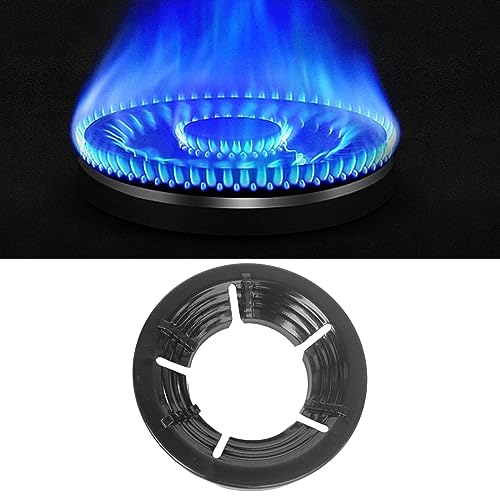 Fenteer Stainless Steel Energy Saving Rings Wok Rack Rings Stand Durable Windproof Gas Rings for Home for Sauce Pans Restaurant, 5 Holes