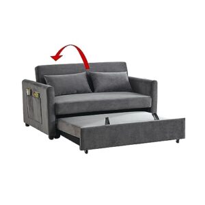 ERYE 3-in-1 Upholstered Futon Sofa Loveseat Convertible Sleeper Couch Bed,2-Seaters Sofa & Couch Soft Cushions Love Seat Daybed for Small Space Living Room Sets