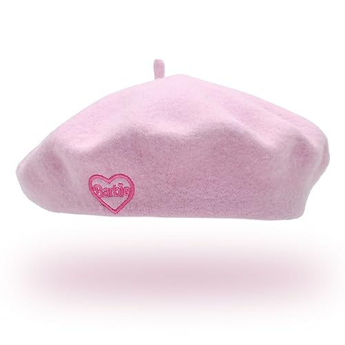 JTeena Barb Movie Pink Hat Accessories for Women, Stylish Beret Adults for Cosplay and Costume Party, Vintage Classy French Hats -Pink