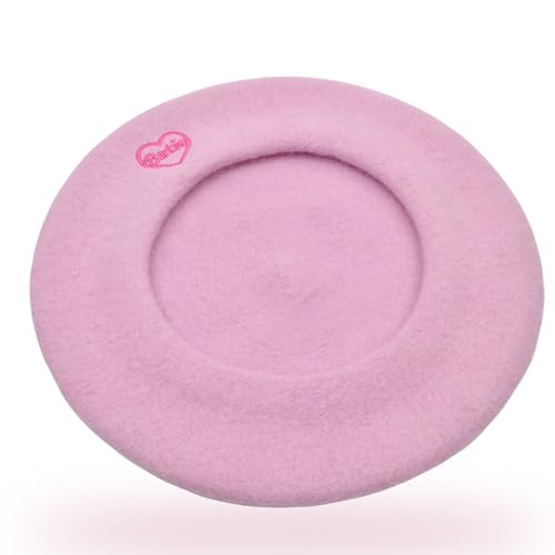 JTeena Barb Movie Pink Hat Accessories for Women, Stylish Beret Adults for Cosplay and Costume Party, Vintage Classy French Hats -Pink