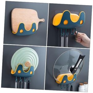 ARTIBETTER 2pcs Hook Rack Adhesive Wall Hooks Rack no Drilling kithen Hook self Adhesive pan Cover Racks Cutting Board Holder Kitchen Pot Lid Holder Wall-Mounted Lid Rack Clothes Hanger Stand