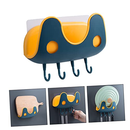 ARTIBETTER 2pcs Hook Rack Adhesive Wall Hooks Rack no Drilling kithen Hook self Adhesive pan Cover Racks Cutting Board Holder Kitchen Pot Lid Holder Wall-Mounted Lid Rack Clothes Hanger Stand