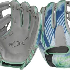 Rawlings | REV1X Baseball Glove | Francisco Lindor Pattern | Right Hand Throw | 11.5" - Split Single Post Web | Grey/Blue/Green