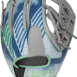 Rawlings | REV1X Baseball Glove | Francisco Lindor Pattern | Right Hand Throw | 11.5" - Split Single Post Web | Grey/Blue/Green