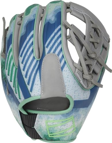 Rawlings | REV1X Baseball Glove | Francisco Lindor Pattern | Right Hand Throw | 11.5" - Split Single Post Web | Grey/Blue/Green