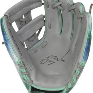 Rawlings | REV1X Baseball Glove | Francisco Lindor Pattern | Right Hand Throw | 11.5" - Split Single Post Web | Grey/Blue/Green