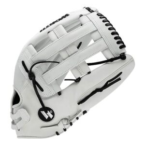 Worth | Freedom Series Slowpitch Softball Glove | 15 Inch | White/Black | Right Hand Throw