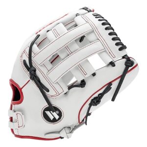 Worth | Freedom Series Slowpitch Softball Glove | 13 Inch | White/Navy/Red | Left Hand Throw