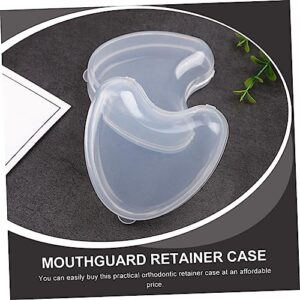 Healeved 6pcs Mouthguard Teeth Protector Cases Retainer Container Denture Holder Clear Stand Clear Plastic Organizer Bins Plastic Stand Dentures Storage Cases Clear Mouth Guards Tooth Box
