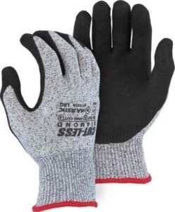 gloves cut-less, palm nitrile coated ultimate grip sandy black, level 5, size small, 371575 (1 pair)